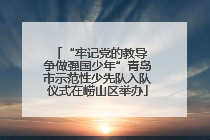 “牢记党的教导 争做强国少年”青岛市示范性少先队入队仪式在崂山区举办