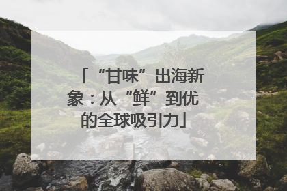 “甘味”出海新象：从“鲜”到优的全球吸引力