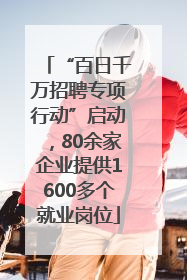 “百日千万招聘专项行动”启动，80余家企业提供1600多个就业岗位