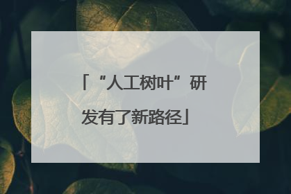 “人工树叶”研发有了新路径