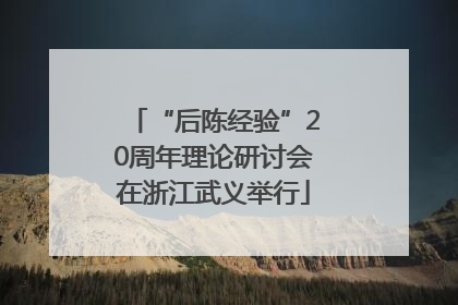 “后陈经验”20周年理论研讨会在浙江武义举行