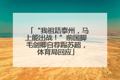 “我祖籍泰州，马上能出战！”前国脚毛剑卿自荐踢苏超，体育局回应
