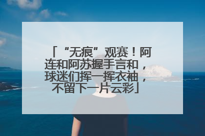 “无痕”观赛！阿连和阿苏握手言和，球迷们挥一挥衣袖，不留下一片云彩