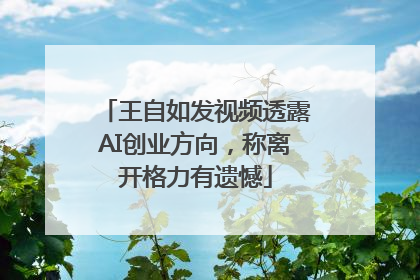 王自如发视频透露AI创业方向，称离开格力有遗憾