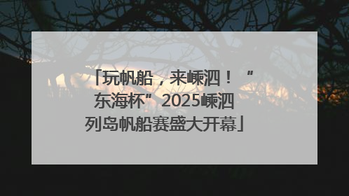玩帆船，来嵊泗！“东海杯”2025嵊泗列岛帆船赛盛大开幕