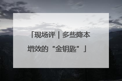 现场评｜多些降本增效的“金钥匙”