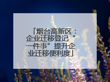 烟台高新区：企业迁移登记“一件事”提升企业迁移便利度