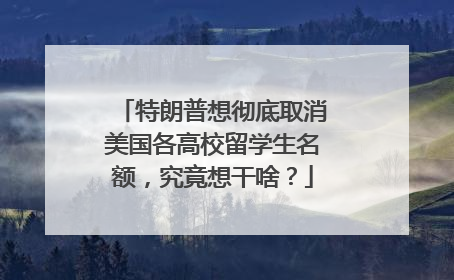 特朗普想彻底取消美国各高校留学生名额，究竟想干啥？