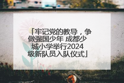 牢记党的教导，争做强国少年 成都少城小学举行2024级新队员入队仪式