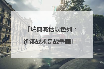 瑞典喊话以色列：饥饿战术是战争罪