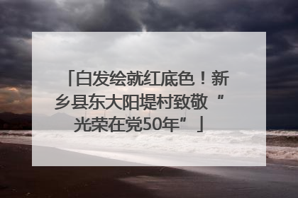 白发绘就红底色！新乡县东大阳堤村致敬“光荣在党50年”