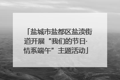 盐城市盐都区盐渎街道开展“我们的节日·情系端午”主题活动