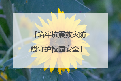 筑牢抗震救灾防线守护校园安全