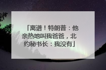 离谱！特朗普：他亲热地叫我爸爸，北约秘书长：我没有