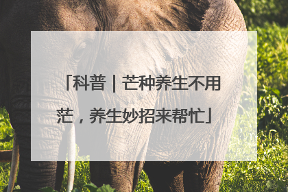 科普｜芒种养生不用茫，养生妙招来帮忙