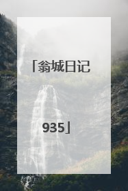 翁城日记 935