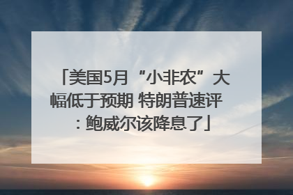 美国5月“小非农”大幅低于预期 特朗普速评：鲍威尔该降息了