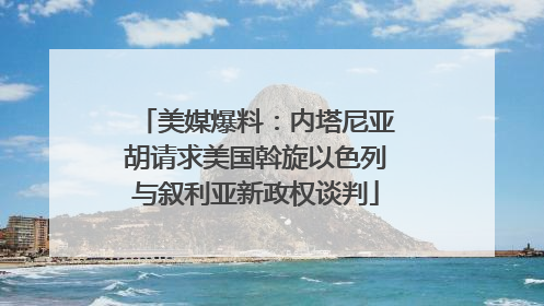 美媒爆料：内塔尼亚胡请求美国斡旋以色列与叙利亚新政权谈判