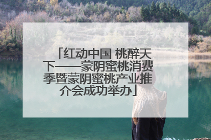 红动中国 桃醉天下——蒙阴蜜桃消费季暨蒙阴蜜桃产业推介会成功举办