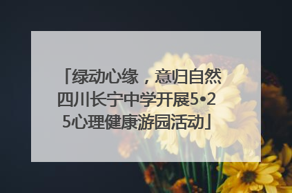 绿动心缘，意归自然 四川长宁中学开展5•25心理健康游园活动