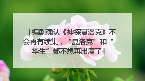 编剧确认《神探夏洛克》不会再有续集，“夏洛克”和“华生”都不想再出演了