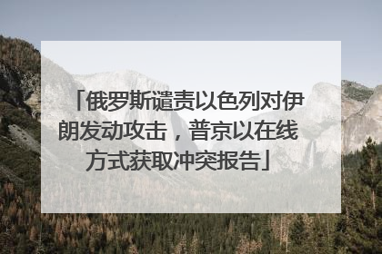俄罗斯谴责以色列对伊朗发动攻击，普京以在线方式获取冲突报告