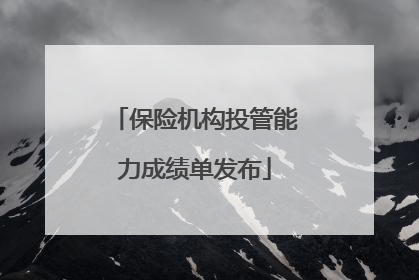 保险机构投管能力成绩单发布