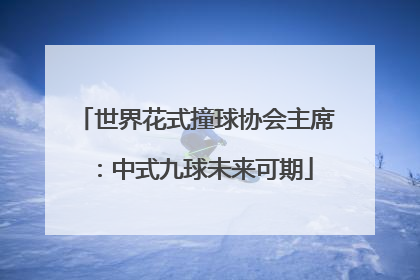 世界花式撞球协会主席：中式九球未来可期
