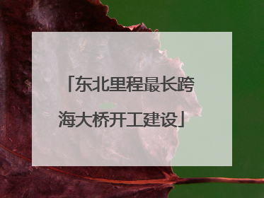 东北里程最长跨海大桥开工建设