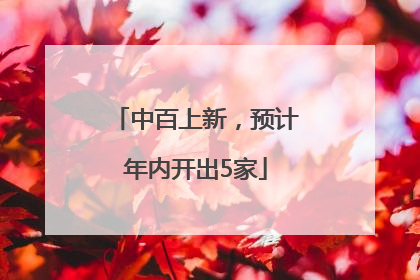 中百上新，预计年内开出5家