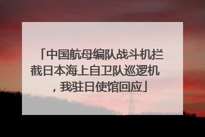 中国航母编队战斗机拦截日本海上自卫队巡逻机，我驻日使馆回应