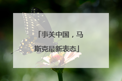 事关中国，马斯克最新表态