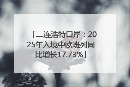 二连浩特口岸：2025年入境中欧班列同比增长17.73%