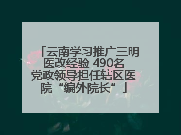 云南学习推广三明医改经验 490名党政领导担任辖区医院“编外院长”