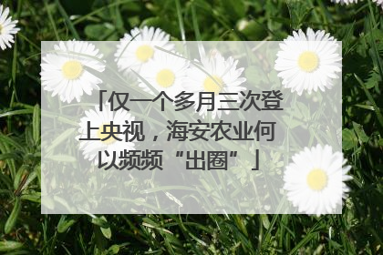 仅一个多月三次登上央视，海安农业何以频频“出圈”