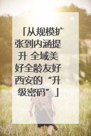 从规模扩张到内涵提升 全域美好全龄友好西安的“升级密码”