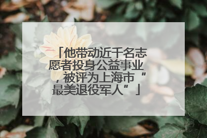 他带动近千名志愿者投身公益事业，被评为上海市“最美退役军人”