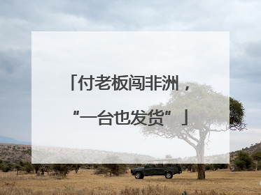 付老板闯非洲，“一台也发货”