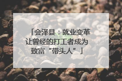 会泽县：就业变革让曾经的打工者成为致富“带头人”