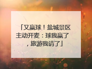 又赢球！盐城景区主动开麦：球我赢了，旅游我请了