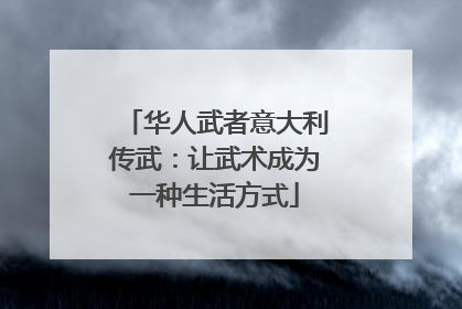 华人武者意大利传武：让武术成为一种生活方式