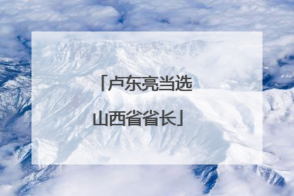 卢东亮当选山西省省长