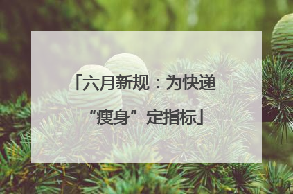 六月新规：为快递“瘦身”定指标