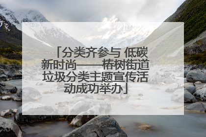 分类齐参与 低碳新时尚——椿树街道垃圾分类主题宣传活动成功举办