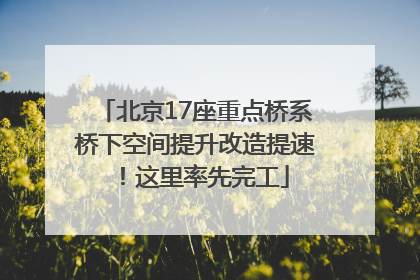 北京17座重点桥系桥下空间提升改造提速！这里率先完工