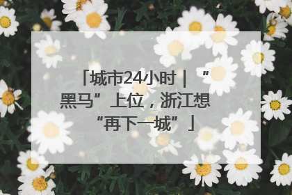 城市24小时｜“黑马”上位，浙江想“再下一城”