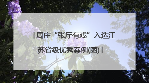 周庄“张厅有戏”入选江苏省级优秀案例(图)