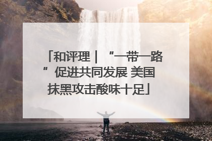 和评理｜“一带一路”促进共同发展 美国抹黑攻击酸味十足