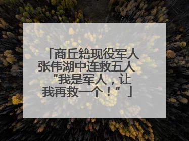 商丘籍现役军人张伟湖中连救五人 “我是军人，让我再救一个！”