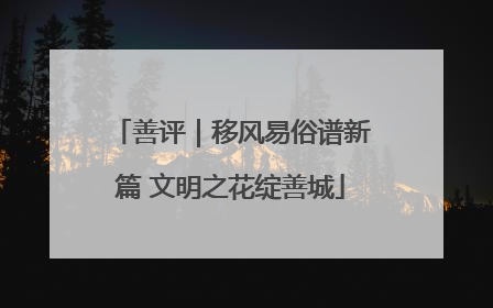善评｜移风易俗谱新篇 文明之花绽善城